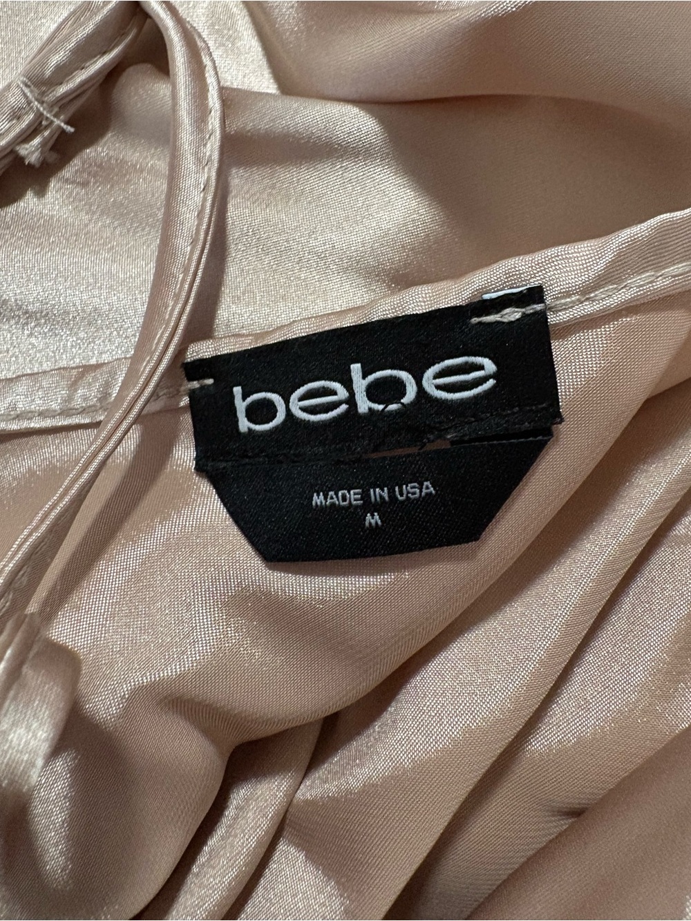 bebe Satin Slip Dress in Champagne - Picture 3 of 4
